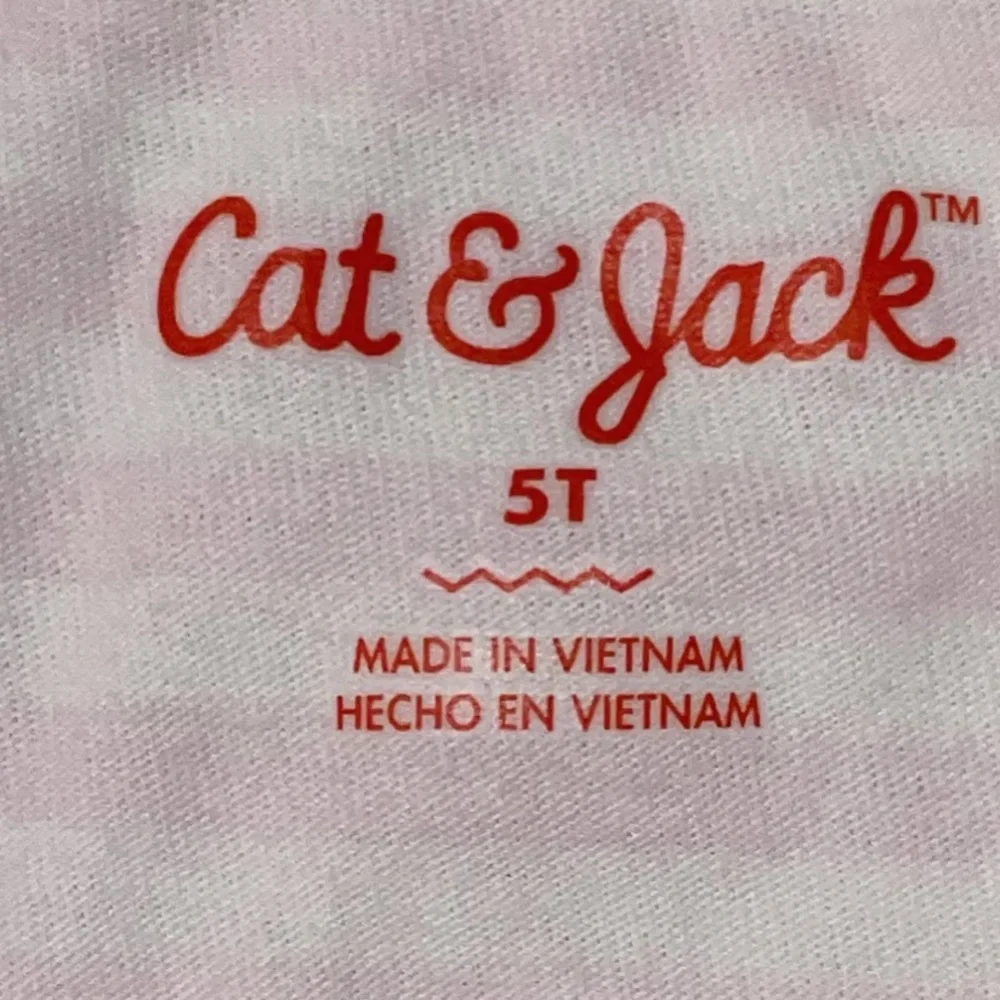 CAT & JACK Girl's Pink And White Striped Long Sleeve Shirt 5T